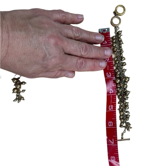 Premier Designs Beaded Necklace Bracelet Earrings Gold Tone Cluster Demi-Parue - Picture 9 of 12